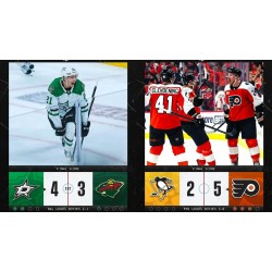 Philadelphia Flyers står på gränsen till en sweep, medan Stars knappt behåller hemmaplansfördelen.